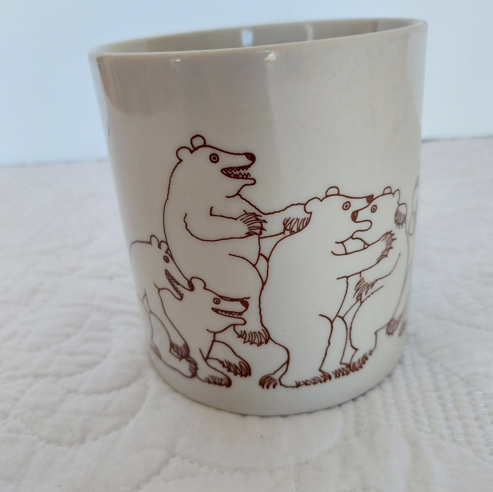 SOLD Taylor & Ng Naughty Orgy Bears Mug Ceramic Coffee Cup Vintage 1979